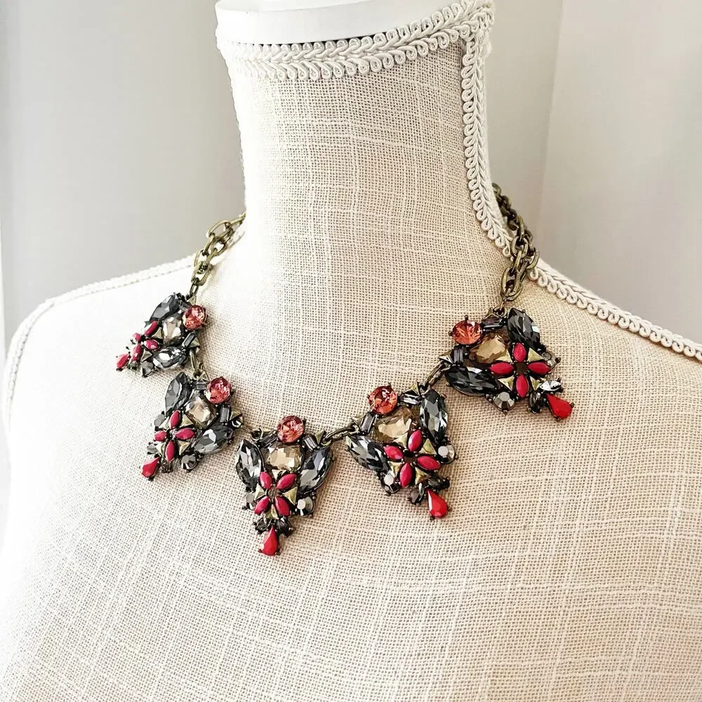 New York & Company Stone Cluster Statement Necklace